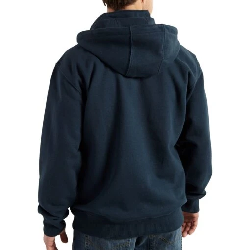 'Carhartt' Men's Rain Defender®Paxton Heavyweight 1/4 Zip Hooded Mock Sweatshirt - Navy -Shoes Boot Store