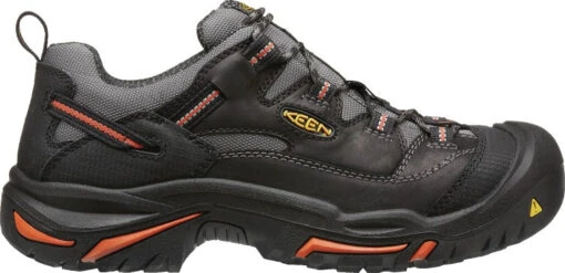 'Keen Utility' Men's Braddock Low Steel Toe - Black / Grey / Orange -Shoes Boot Store 1011244 P