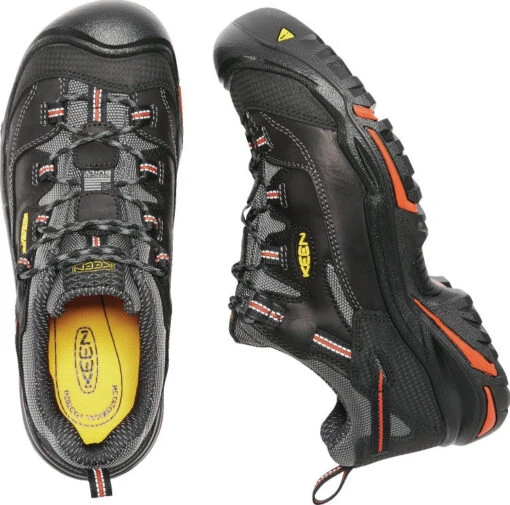 'Keen Utility' Men's Braddock Low Steel Toe - Black / Grey / Orange -Shoes Boot Store 1011244 PLD