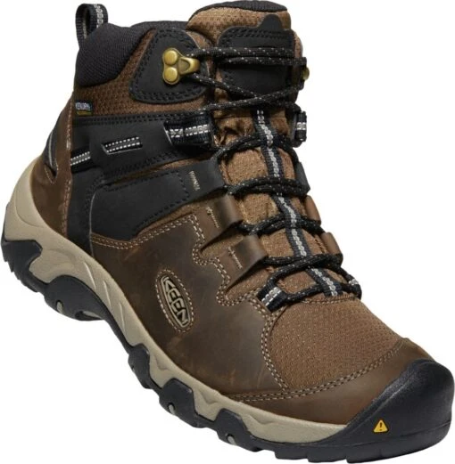 'Keen Outdoor' Men's Steens WP Leather Mid Hiker - Canteen / Black -Shoes Boot Store 1022327 FLR