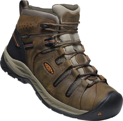 'Keen Utility' Men's Flint II Mid EH WP Soft Toe - Black Olive / Brindle -Shoes Boot Store 1025613 3Q