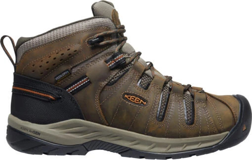 'Keen Utility' Men's Flint II Mid EH WP Soft Toe - Black Olive / Brindle -Shoes Boot Store 1025613 P