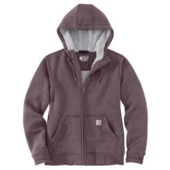 'Carhartt' Women's Clarksburg Sherpa-lined Full Zip Hoodie - Blackberry Heather -Shoes Boot Store 102787 V27 WF22 e 1024x1024@2x