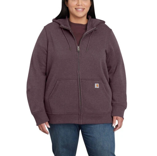'Carhartt' Women's Clarksburg Full Zip Hoodie - Blackberry Heather -Shoes Boot Store