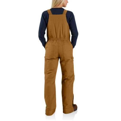 'Carhartt' Women's Loose Fit Duck Insulated Biberall - Carhartt Brown -Shoes Boot Store