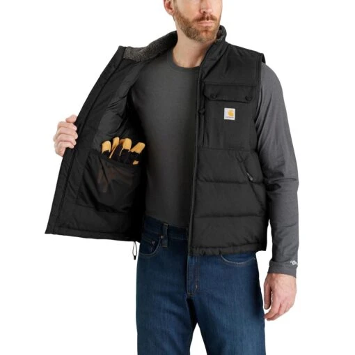 'Carhartt' Men's Montana Loose Fit Insulated Vest - Black -Shoes Boot Store