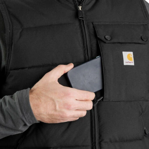 'Carhartt' Men's Montana Loose Fit Insulated Vest - Black -Shoes Boot Store