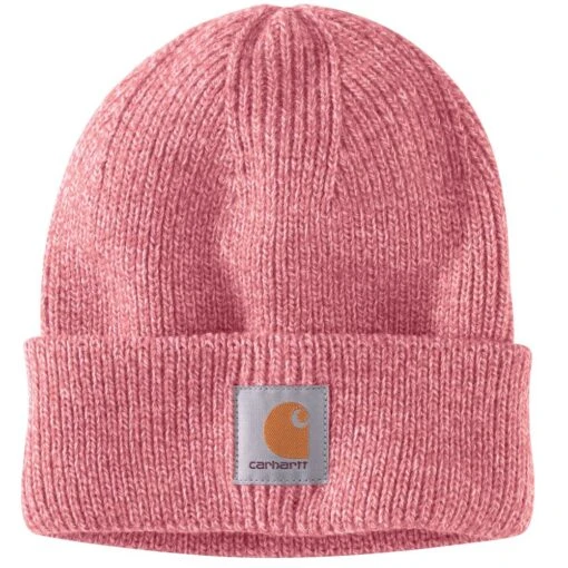 'Carhartt' Rib Knit Beanie - Pink Salt / Rosewood Marl -Shoes Boot Store