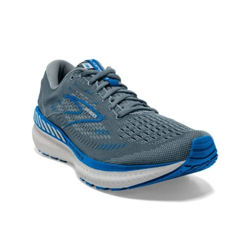 'Brooks' Men's Glycerin GTS 19 - Quarry / Grey / Dark Blue -Shoes Boot Store