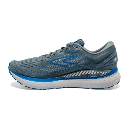 'Brooks' Men's Glycerin GTS 19 - Quarry / Grey / Dark Blue -Shoes Boot Store