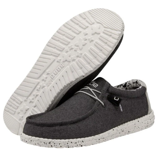'Hey Dude' Men's Wally Stretch - Opal Black -Shoes Boot Store 110384724 WALLY STRETCH OPAL BLACK LEFT 3 1024x1024 2x ea7d4049 c897 44c0 83a1