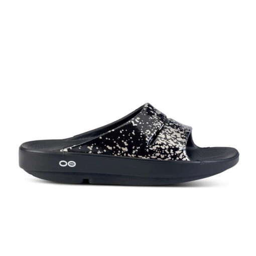 'OOFOS' Women's OOahh Slide Limited Edition - Black / Champagne Pop -Shoes Boot Store