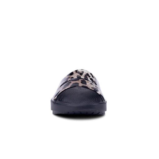 'OOFOS' Women's OOahh Slide Limited Edition - Black / Cheetah -Shoes Boot Store