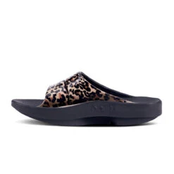 'OOFOS' Women's OOahh Slide Limited Edition - Black / Leopard -Shoes Boot Store 1103BLKLEOPRD 4 1024x1024@2x