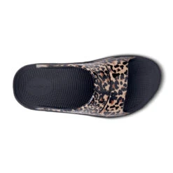 'OOFOS' Women's OOahh Slide Limited Edition - Black / Leopard -Shoes Boot Store 1103BLKLEOPRD 6 1024x1024@2x