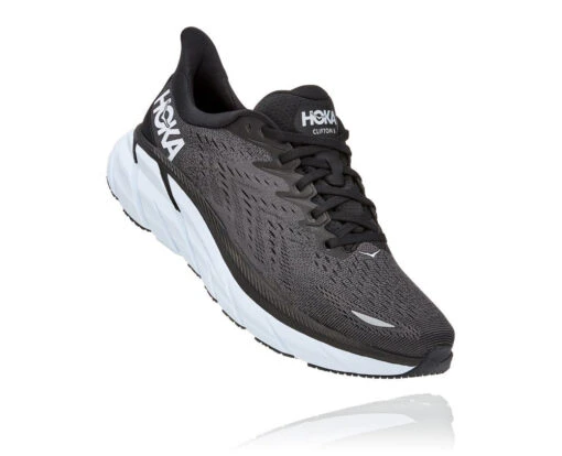 'HOKA' Men's Clifton 8 - Black / White -Shoes Boot Store 1119393