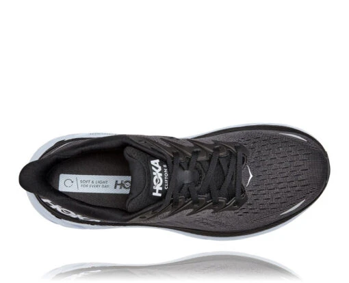 'HOKA' Men's Clifton 8 - Black / White -Shoes Boot Store 1119393