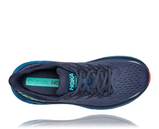 'Hoka' Men's Clifton 8 - Outer Space / Vallarta Blue -Shoes Boot Store 1119393