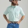 Wrangler 'George Strait' Men's Print Relaxed Fit Button Down - Mint Paisley -Shoes Boot Store 112324895 HERO 1024x1024@2x