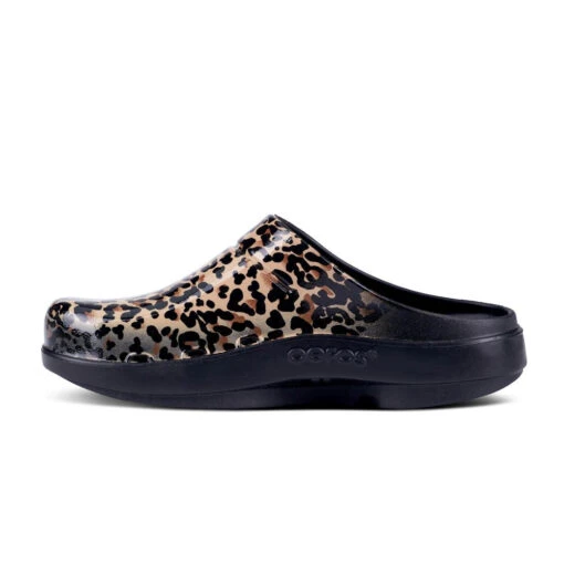 'OOFOS' Women's OOcloog Luxe Pixel Clog - Black / Black Leopard -Shoes Boot Store