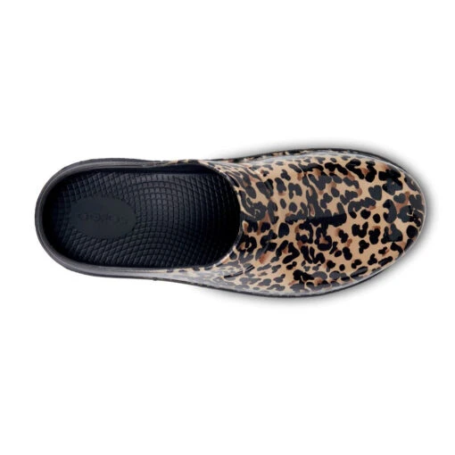 'OOFOS' Women's OOcloog Luxe Pixel Clog - Black / Black Leopard -Shoes Boot Store