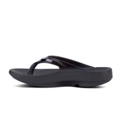'OOFOS' Women's OOlala Thong - Black Patent -Shoes Boot Store 1400BLK 4 1024x1024@2x