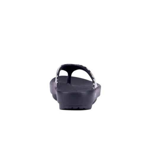 'OOFOS' Women's OOlala Thong Limited Edition - Black / Cheetah -Shoes Boot Store