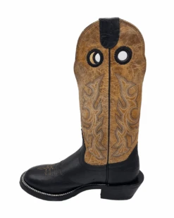 'Hondo Boots' Men's 14" Nubuck Bullhide Western Round Toe - Black / Tan -Shoes Boot Store 22846 1024x1024@2x