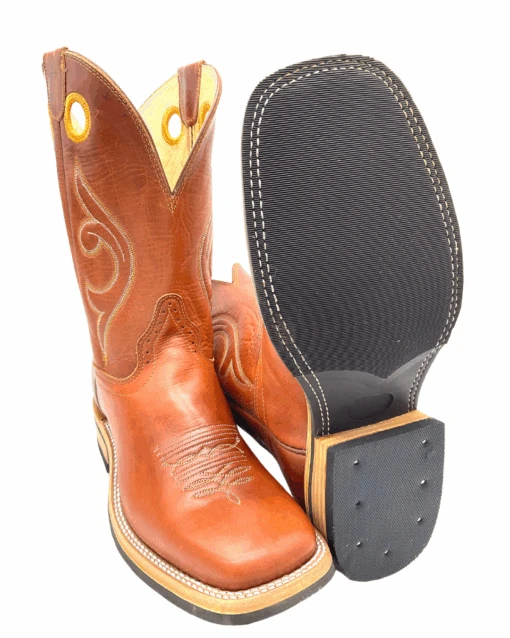 'Hondo' Men's 11" Western Square Toe - Maple Crazy Horse -Shoes Boot Store