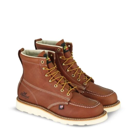 'Thorogood' Men's 6" American Heritage MAXWear Wedge™ Soft Toe - Tobacco -Shoes Boot Store 814