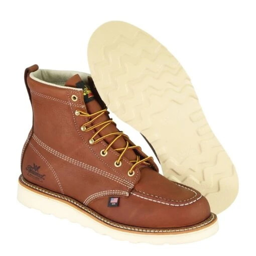 'Thorogood' Men's 6" American Heritage MAXWear Wedge™ Soft Toe - Tobacco -Shoes Boot Store 814