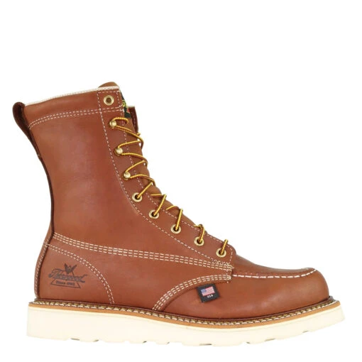 'Thorogood' Men's 8" American Heritage Moc Toe Maxwear Wedge Soft Toe - Brown / Tan -Shoes Boot Store 814