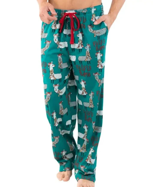 'Lazy One' Men's Fa La Llama PJ Pant - Teal -Shoes Boot Store