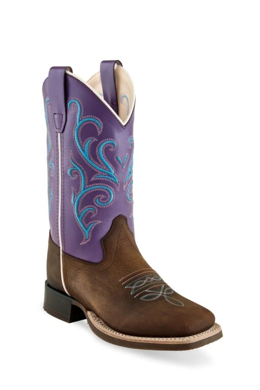 'Old West' Children's 8" Girls' Purple Western - Brown / Purple -Shoes Boot Store