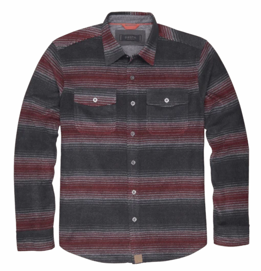 'Dakota Grizzly' Men's Bowie Arctic Fleece Button Down - Ember Smoke -Shoes Boot Store D1313
