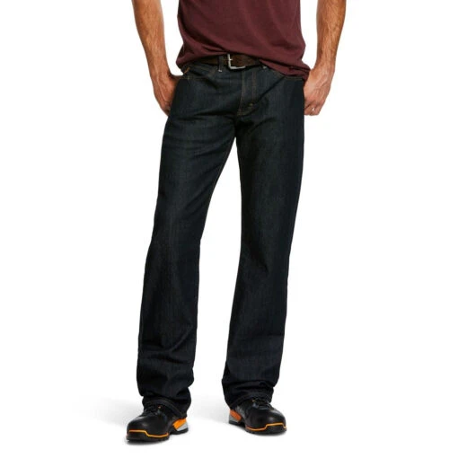 'Ariat' Men's Rebar M4 DuraStretch Flannel Lined - Rinse -Shoes Boot Store