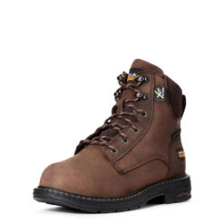 'Ariat' Women's 6" Casey EH Metguard Comp Toe - Distressed Brown -Shoes Boot Store F20 WMS WORK 10033995 3 4 front 1024x1024@2x