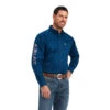 'Ariat' Men's Team Logo Twill Classic Button Down - Poseidon -Shoes Boot Store F22 MNS WEST 10041529 front 1024x1024@2x