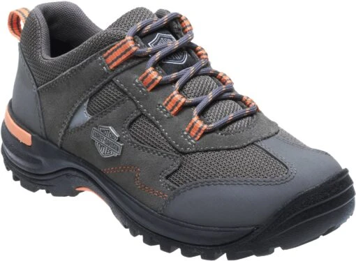 'Harley Davidson' Women's Wincrest Oxford - Grey / Light Orange -Shoes Boot Store HDW D84049 121216 F17