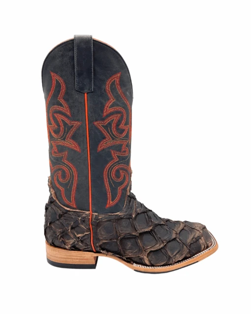 'Anderson Bean' Men's 13" HorsePower Top Hand Big Bass Square Toe - Pirarucu / Royal Blue Mad Dog -Shoes Boot Store
