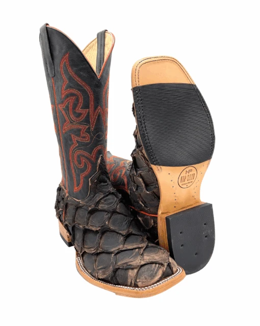 'Anderson Bean' Men's 13" HorsePower Top Hand Big Bass Square Toe - Pirarucu / Royal Blue Mad Dog -Shoes Boot Store