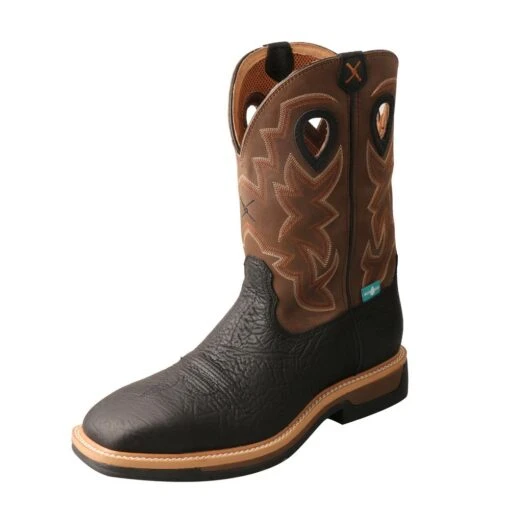 'Twisted X' Men's 12" Lite Western Work EH WP Steel Toe - Black / Brown -Shoes Boot Store MLCSW02 AG 2048x2048 6e6a146b 3abe 4aaa b454
