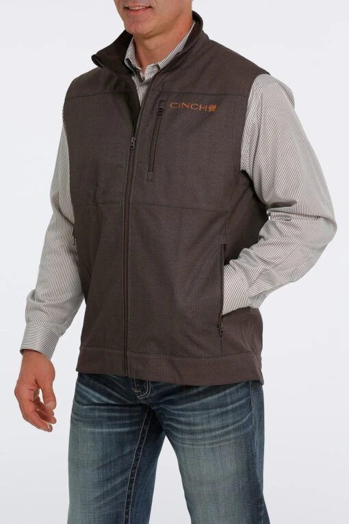 'Cinch' Men's Bonded Vest - Brown -Shoes Boot Store MWV1515013