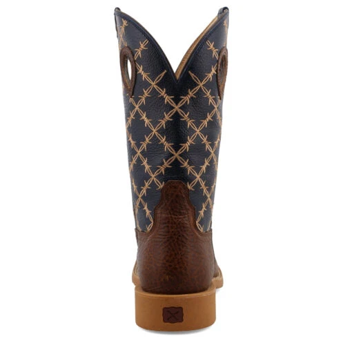 'Twisted X' Men's 12" Tech X Western Square Toe - Rustic Brown/ Navy -Shoes Boot Store
