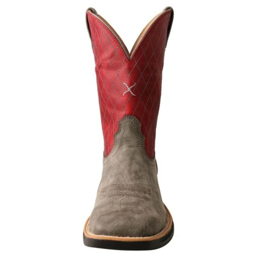 'Twisted X' Men's 11" Tech-X Cellstretch Western Square Toe - Grey / Red -Shoes Boot Store MXW0005 FR 4800x4800 73575071 bbd7 4228 9ce5