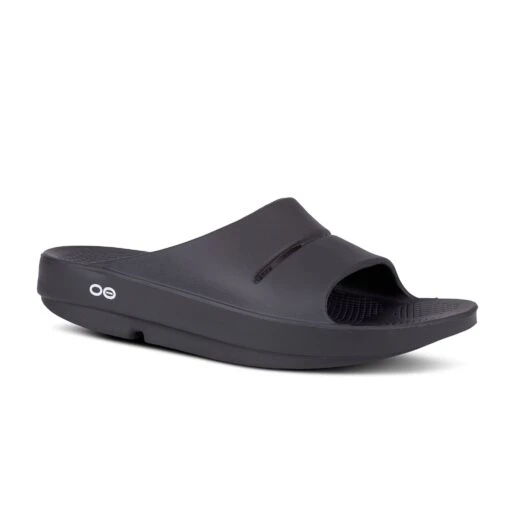 'OOFOS' Unisex OOahh Slide Sandal - Black -Shoes Boot Store