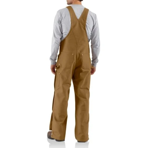 'Carhartt' Men's Unlined Duck Zip To Thigh Bib Overall - Carhartt Brown -Shoes Boot Store