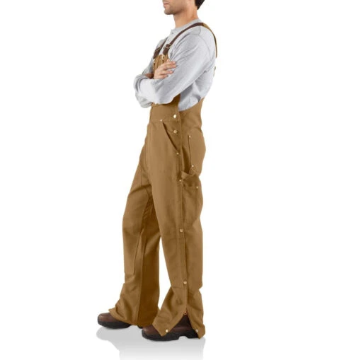 'Carhartt' Men's Unlined Duck Zip To Thigh Bib Overall - Carhartt Brown -Shoes Boot Store