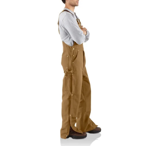 'Carhartt' Men's Unlined Duck Zip To Thigh Bib Overall - Carhartt Brown -Shoes Boot Store