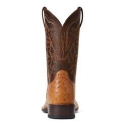 'Ariat' Men's 11" Night Life Ultra Western Square Toe - Ranger Smooth Quill Ostrich / Beam Brown -Shoes Boot Store S22 MNS WEST 10040345 heel 1024x1024@2x